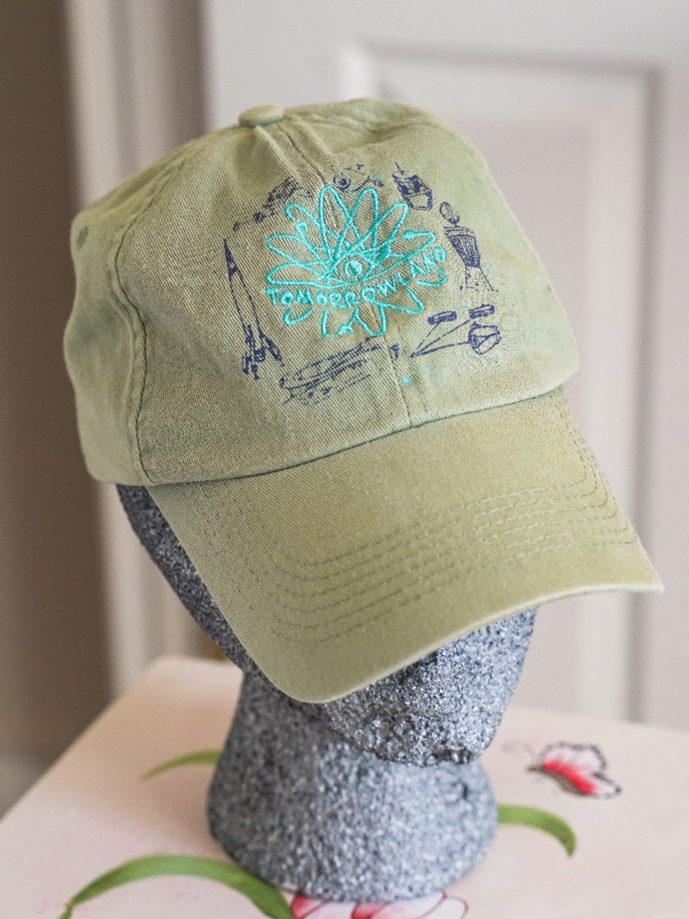 Disneyland Tomorrowland Baseball Cap Disney Hat Green Embroidered